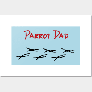 Parrot Dad with Footprints Posters and Art